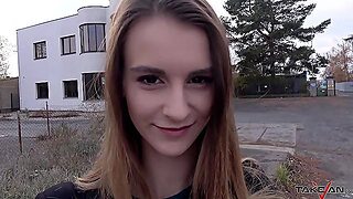 Brunette Teen Babe Adelle Picked Up On The Street And Fucked In A Car