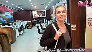 Public Cum Walk In Threesome With German Teens