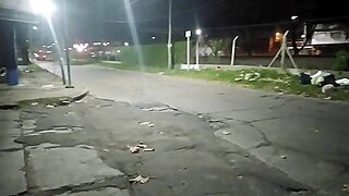 Woman Flashing Naked In The City