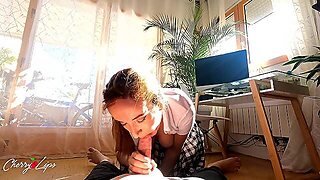 Spanish Makes A Joi On The Phone To Her Husband About How He's Sucking The Neighbor's Cock