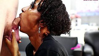 Skinny Latina Sucks White Cock