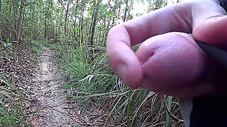 Wang Flash In Forest: Sporty Mother Id Like To Fuck Caught Me Jerking Off And Laughs At My Giant Eja