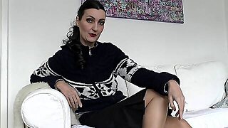 Blow Your Stepmothers Strap-On Fuck-Stick And Paw Your Cock On The Norwegian Sweater Until You Spunk