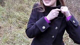 Teen Brunette Is Shagging In The Forest As You See