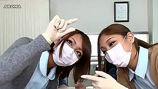 2 Japanese Nurses Give Tender Handjob With Latex Gloves: Cumshot, Asian Pov Porn