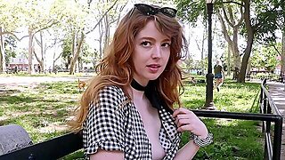 Amateur Redhead Jacqueline With Glasses Masturbates