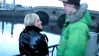 Latex Coat Is A Sign - She Wants To Fuck Hard!, Hen A Pretty Blonde Goes For A Walk Dressed Like Tha