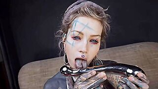 Anuskatzz Grabs Her Cold, Stainless Steel Toy And Slides It Deep Into Her Tight Ass