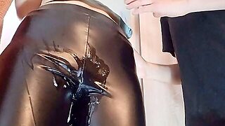 Couldn’t Stop Myself After Seeing Her Meaty Booty In Shiny Leather Stretch Pants — She Let Me Rub An