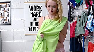 Nikole Nash Gets Caught By Mall Official And Has To Comply With Him - Fuckthief